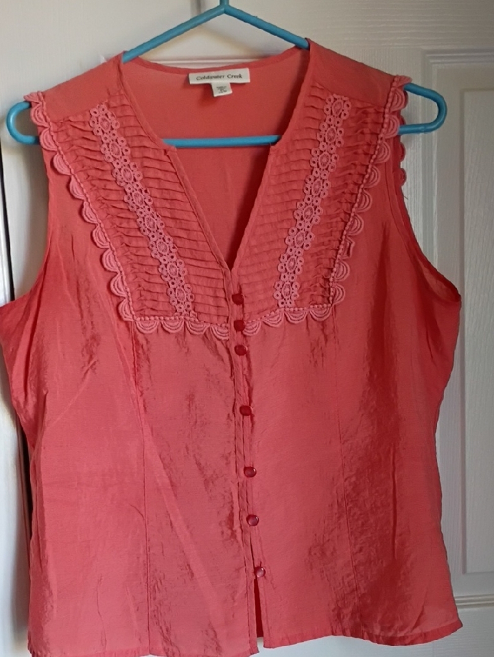 peach Coldwater Creek sleeveless blouse